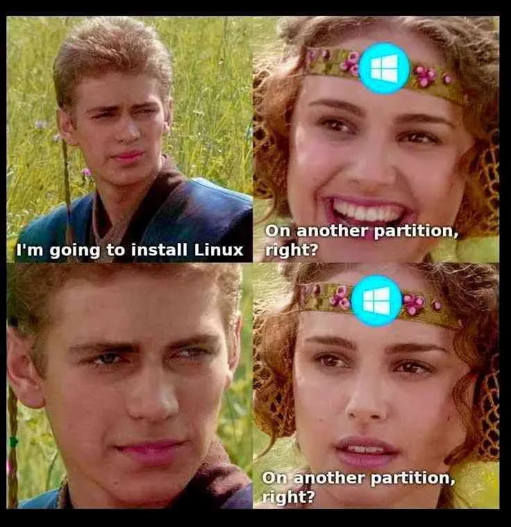 Meme linux et windows